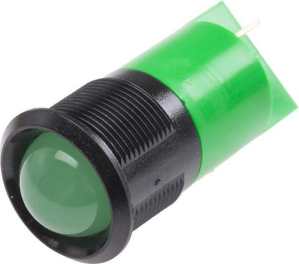 Produktbild RS PRO LED erhaben 22mm sw 24Vac/dc grün