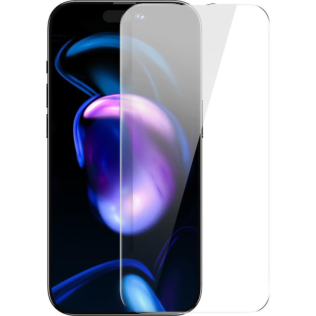 Baseus All-glass Crystal Tempered Glass EasyStick Film iP14 (Pack of 2) (2 Stück, Apple iPhone 14 Pro Max), Smartphone S...