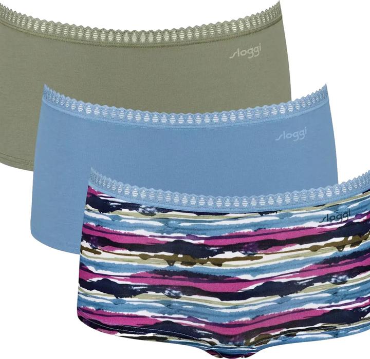 Sloggi Unterhose GO CRUSH SHORT Panty 3er Pack (S, 3er Pack)