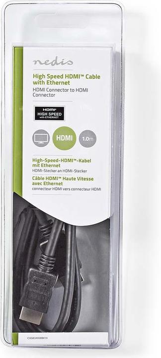Actual product image Nedis High Speed HDMI ™ Cable with Ethernet | HDMI™ Plug | HDMI™ Plug | 4K@30Hz | ARC | 10.2 (1 m, HDMI)