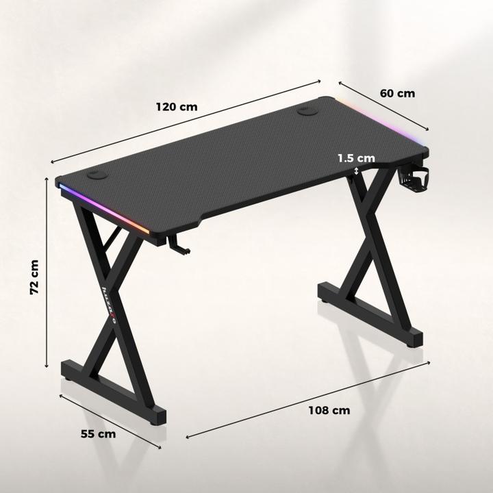 Produktbild Huzaro Hero 2.3 RGB-Gaming-Tisch 120 cm