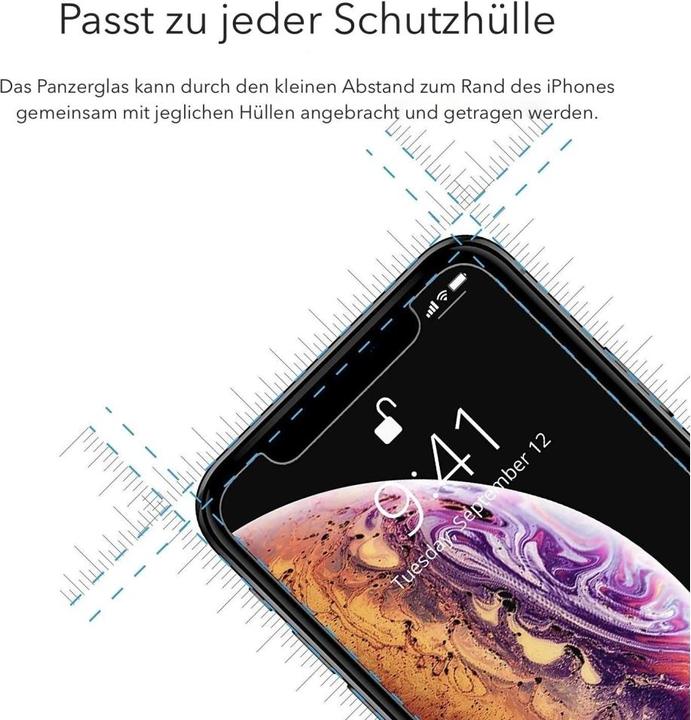 Produktbild Screenguard Apple iPhone XS Max Panzerglas Schutzfolie Case Friendly Design (1 Stück, Apple iPhone XS Max)