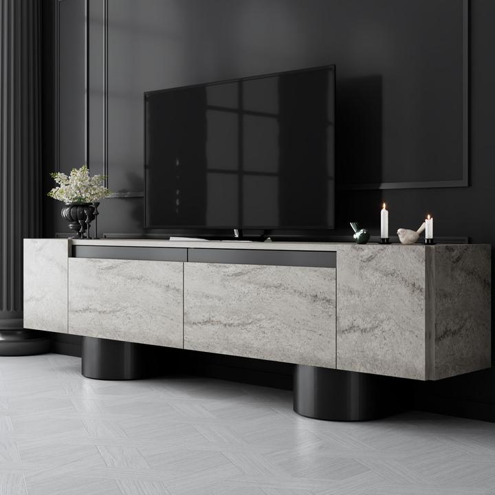 Actual product image Skye Decor Bohem Black TV Stand (180 x 30 x 50 cm)