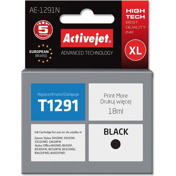 Activejet, Druckerpatrone, AE-1291N Druckerpatrone (e) Kompatibel Hohe (XL-) Ausbeute (BK)