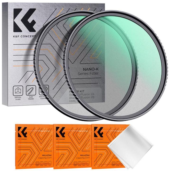 Produktbild K&F Concept 1/4+1/8 Black Mist Filter Set Nano K 77mm (KF-1716V1) (77 mm, Black Mist Filter)