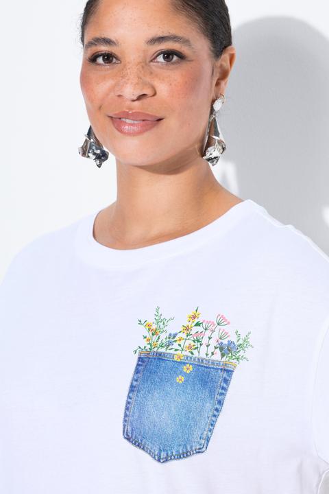 Produktbild Miamoda T-Shirt, Boxy Fit, Brusttaschen-Druck mit Glitzer (46)