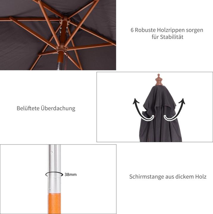 Produktbild Outsunny Sonnenschirm knickbar (1.50 m)