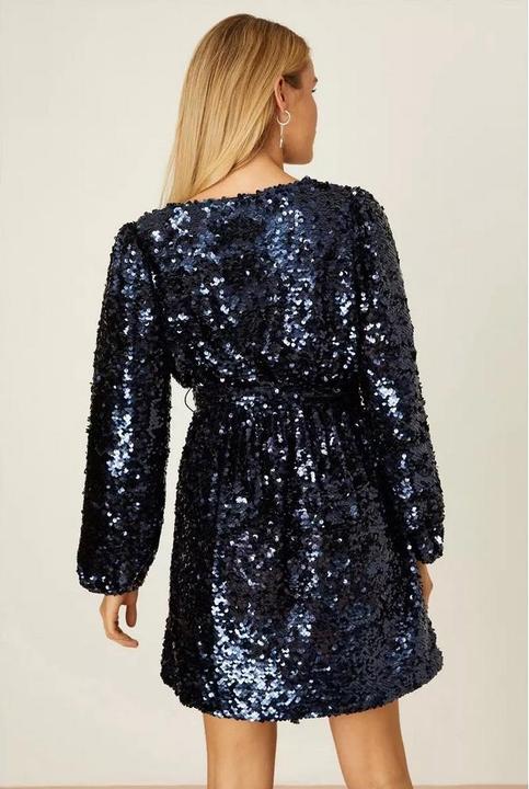 Actual product image Dorothy Perkins Womens/Ladies Sequins Wrap Mini Dress (36)