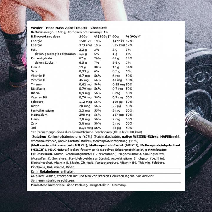 Produktbild Weider Mega Mass 2000 (1500 g, Schokolade)