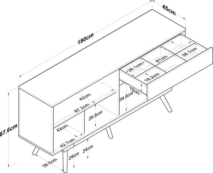 Image du produit Skye Decor Reha (180 x 45 x 87.60 cm)