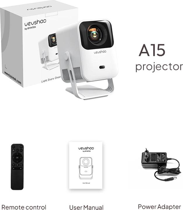 Actual product image Byintek A15 Projector (HD, 250 lm)