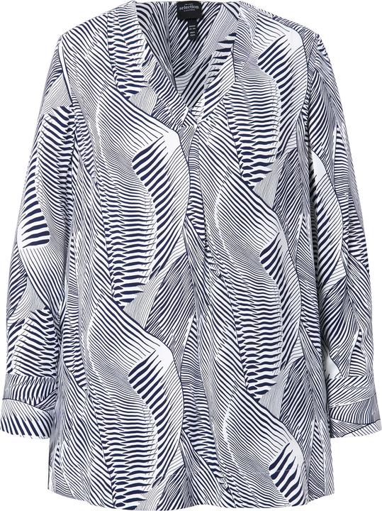 Actual product image Ulla Popken Graphic Long Sleeve Satin Blouse (46, 48)