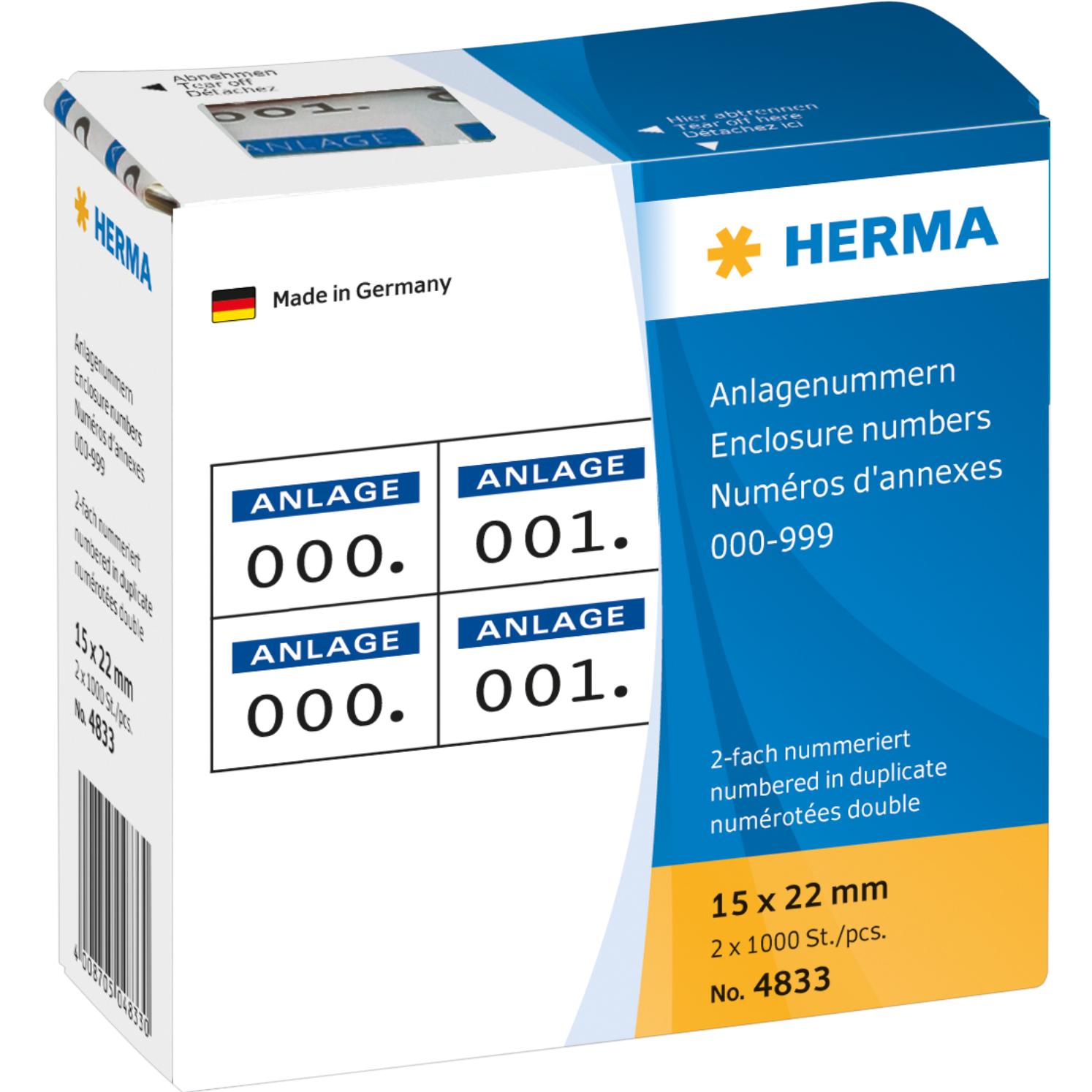 HERMA Anlagenummern (4833)