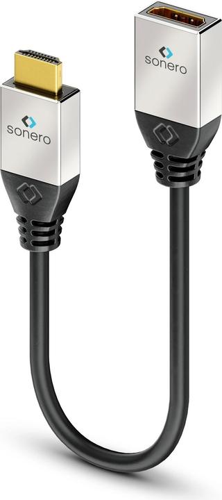 Image du produit Sonero Adaptateur HDMI connecteur métallique, 0,25 m, mâle/femelle (0.25 m, HDMI, 2.0)