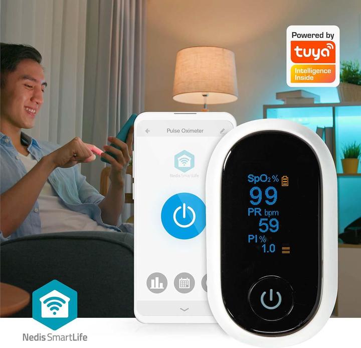 Actual product image Nedis SmartLife Pulse Oximeter | Bluetooth | OLED Display | Audible Alarm / Anti-Motion Interference