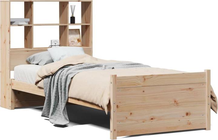 Produktbild vidaXL Massivholzbett Holzbett Bett mit Regal ohne Matratze Weiss 180x200cm (180 x 200 cm)