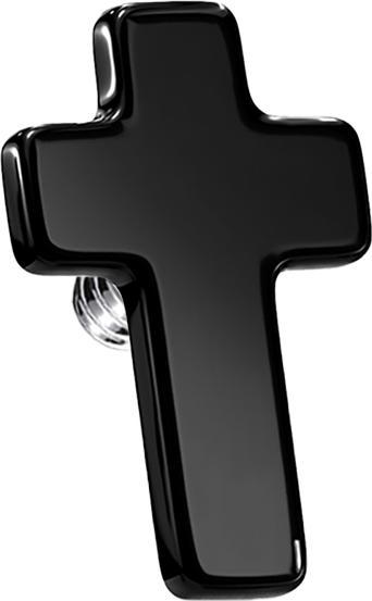 Produktbild Star Piercing Dermal Anchor Kreuz schwarz (ohne Messing, Chirurgenstahl 316L)