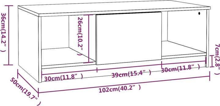 Image du produit vidaXL Couchtisch (102 x 50 x 36 cm)