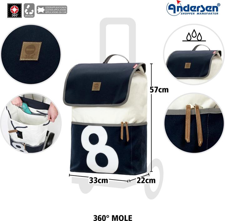Image du produit Andersen Unus Shopper 360° Chariot à provisions 57 cm