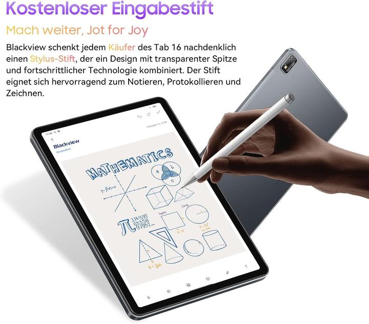 Produktbild Blackview Gaming Tablet mit 2K-Display, 14 GB RAM, 256 GB Speicher, Android 12, 4G LTE/5G WLAN und Stylus (4G, 11", 256 GB, Grau)