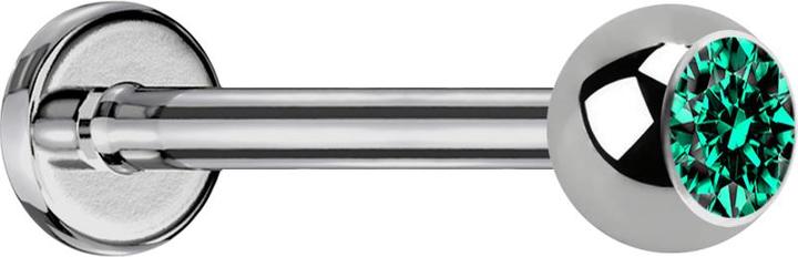 Produktbild Star Piercing Micro Labret silber mit Kugel und Kristall türkis (ohne Messing, Titan)