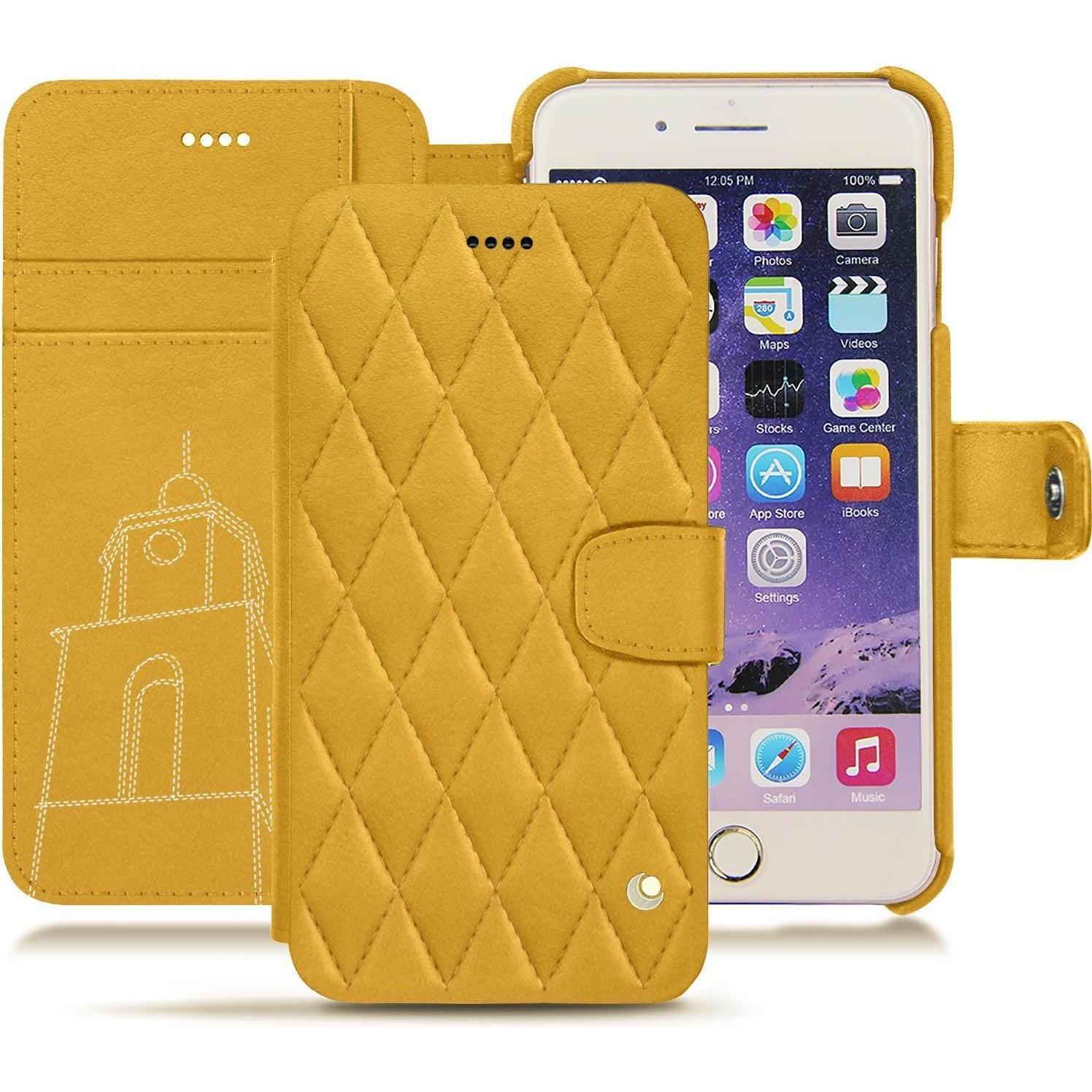 Noreve Lederschutzhülle Wallet (Apple iPhone 7 Plus), Smartphone Hülle, Orange