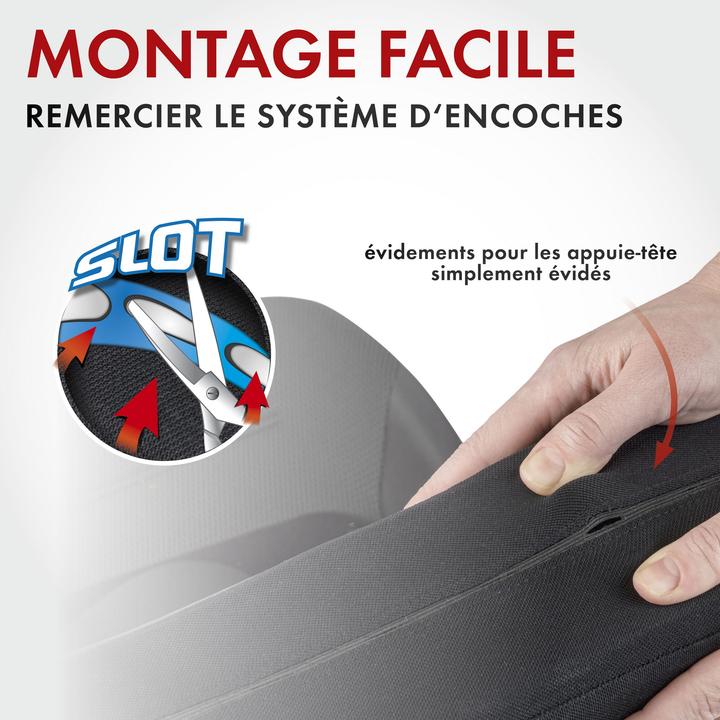 Image du produit CarComfort Housse de siège auto Portland gris pour deux sièges avant