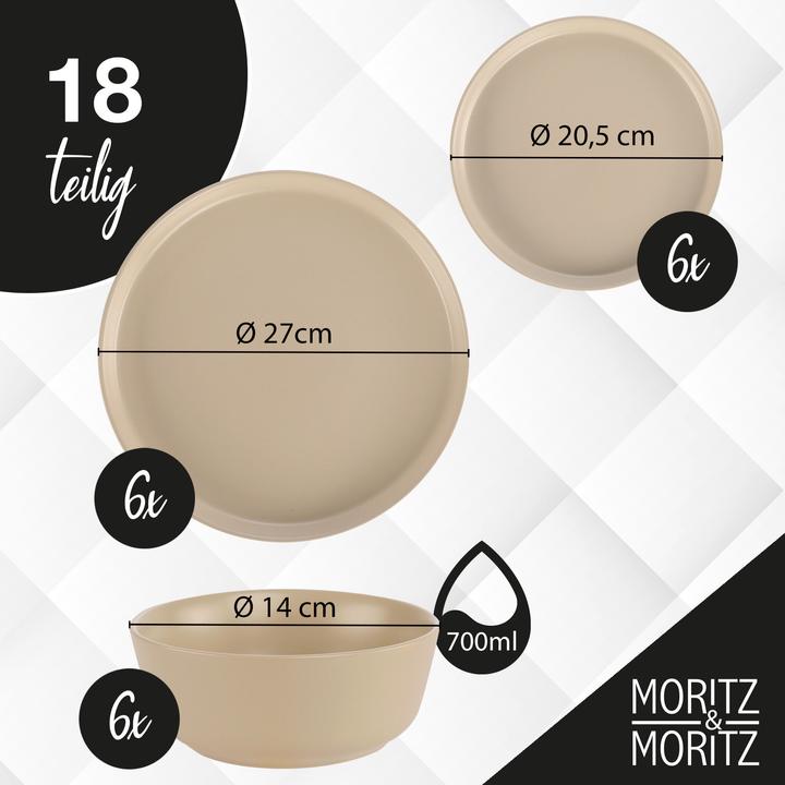 Image du produit Moritz & Moritz Set de vaisselle Taupe (6 pièce(s))