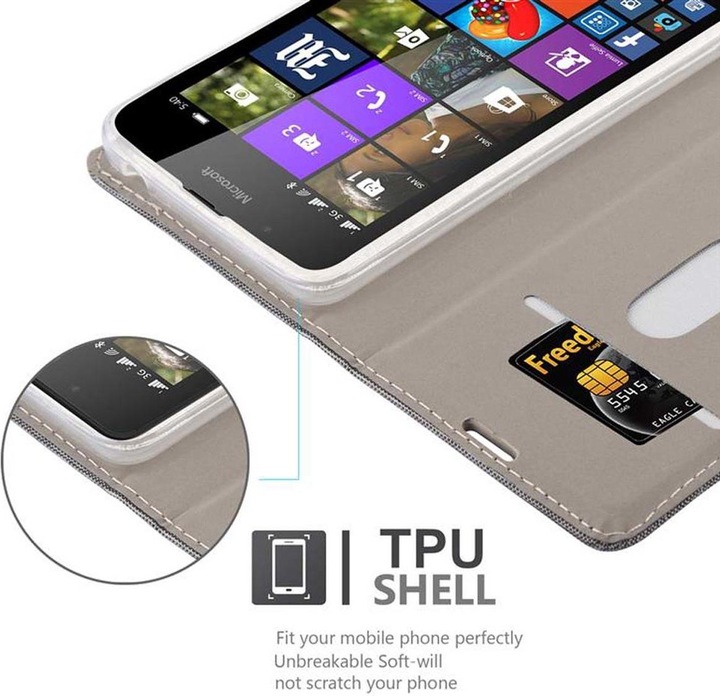 Produktbild Cadorabo Book Jeans Optik Cover (Microsoft Lumia 540)