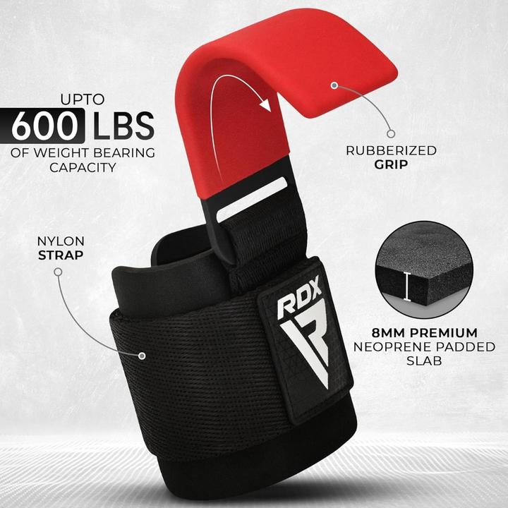 Actual product image Rdx Gym Hook Strap Red Plus (One size)