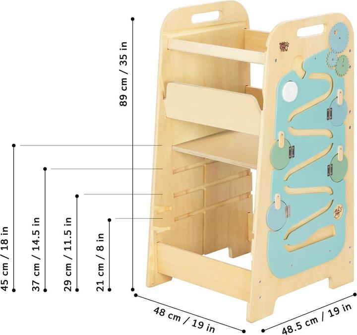 Image du produit Montessori Lernturm XL - Multifunktionaler Helferturm 5-in-1 - Minze ® by Busy Kids®