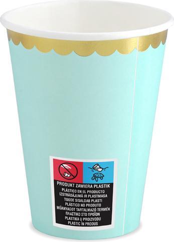 Actual product image Partydeco Paper Cups - Mint (6pcs.) (6x)