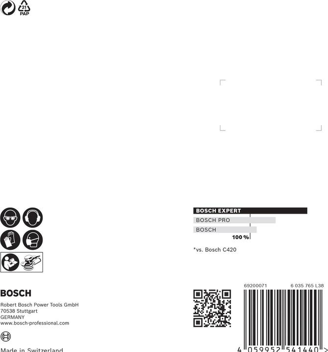 Productafbeelding Bosch Professional Zubehör Expert C470 Schuurpapier met 8 gaten voor excentrische schuurmachine, 125 mm, G 100, 5 st. (100)