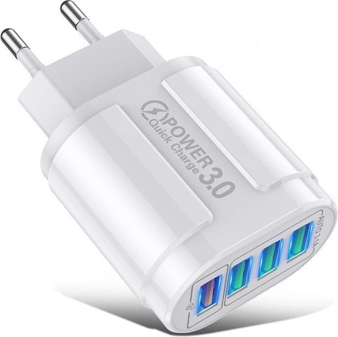 Produktbild Hermex USB-A Schnellladegerät 48W QC3.0 4-Port USB-A 3.0/3.1 Ladeadapter (48 W, 4 Ports)