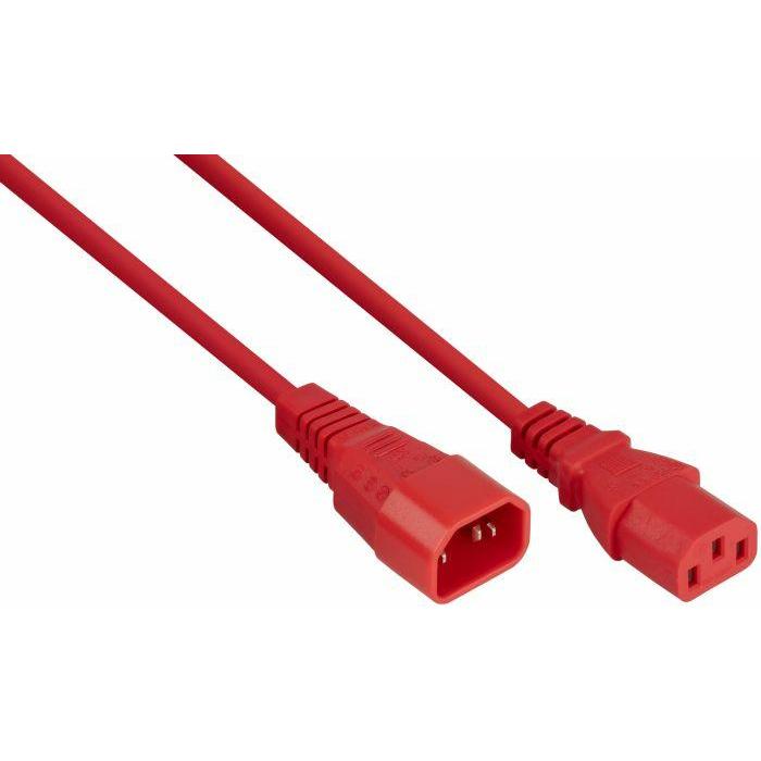 Kabelmeister, Verlängerungskabel, Kaltgeräteverlängerung Kaltgeräte-Stecker C14 an Kaltgeräte-Buchse C13, rot, 0,75mmÂ² ...
