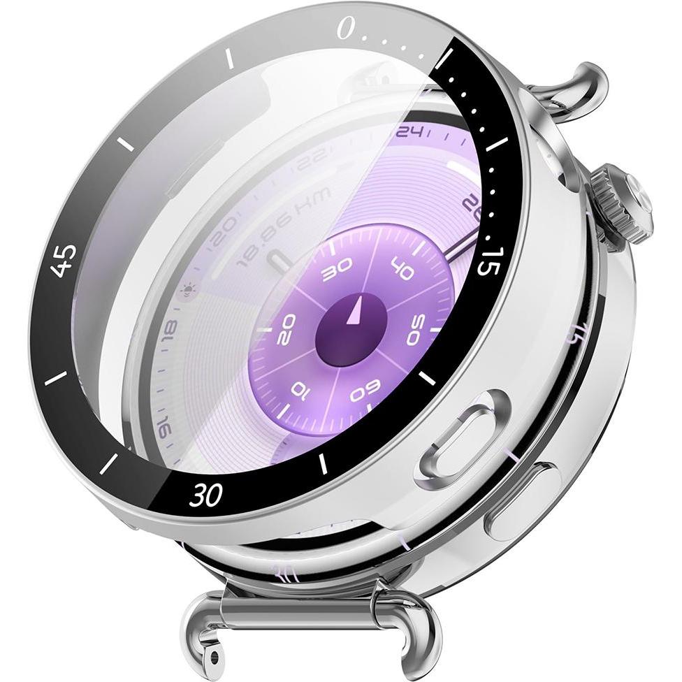 Techsuit - Defense360 Pro Bezel + Screen Protector - Huawei Watch GT 6 41mm - Silver, Accessori per smartwatch, Argento