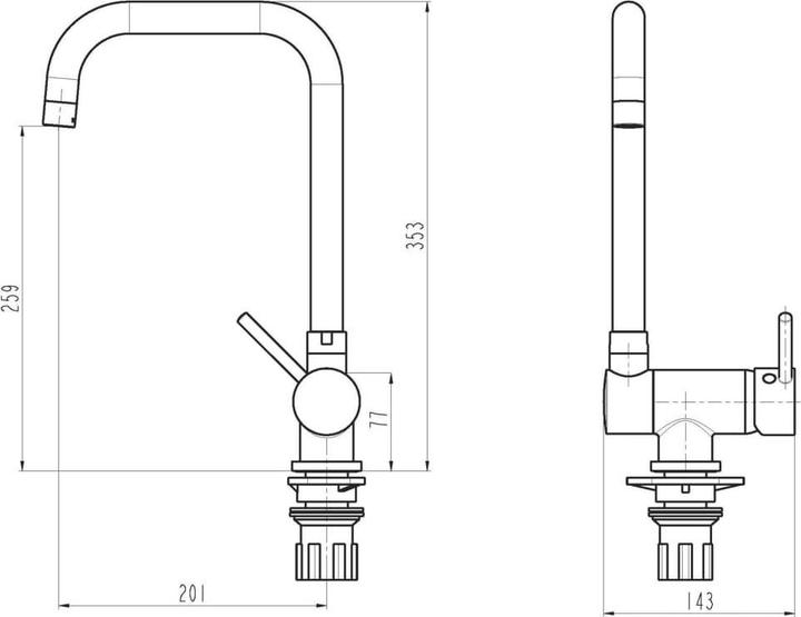 Image du produit Eisl Robinet Cuisine FLEXO Robinet d'évier chromé Montage sous fenêtre Pivotant NI182-0335T