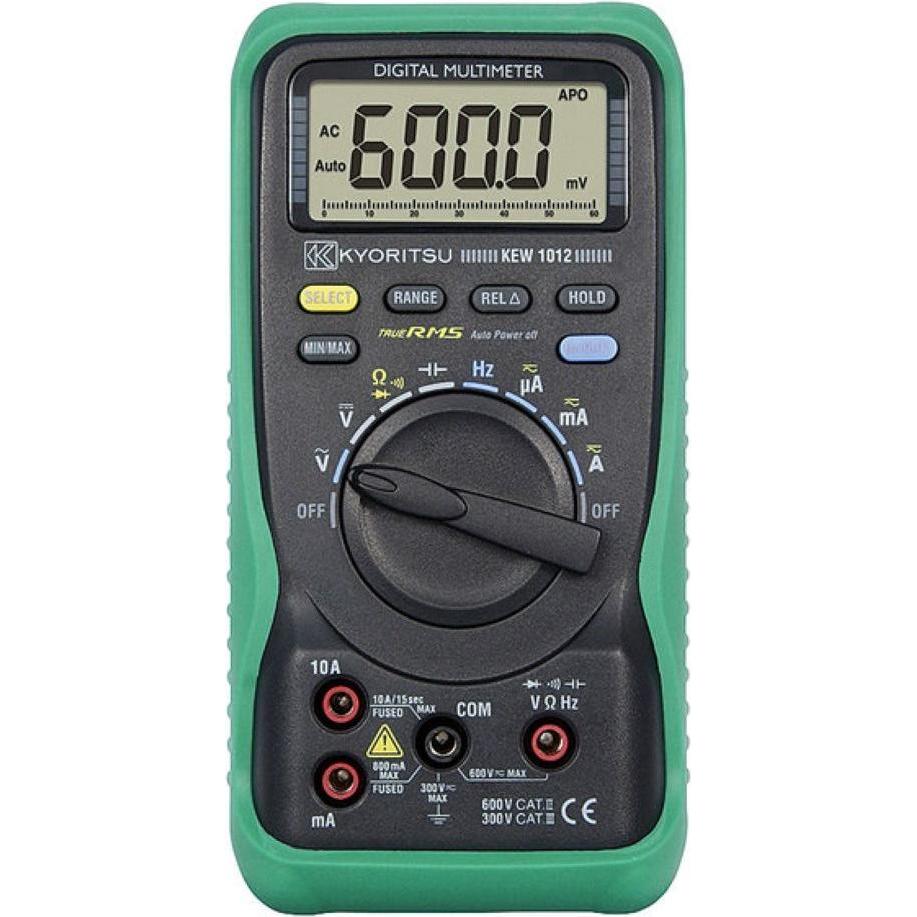 Kyoritsu, Multimetro, 010120001A Digitales TRMS-Multimeter, 0-600VAC/DC, 10A AC/DC (CAT III 600V)