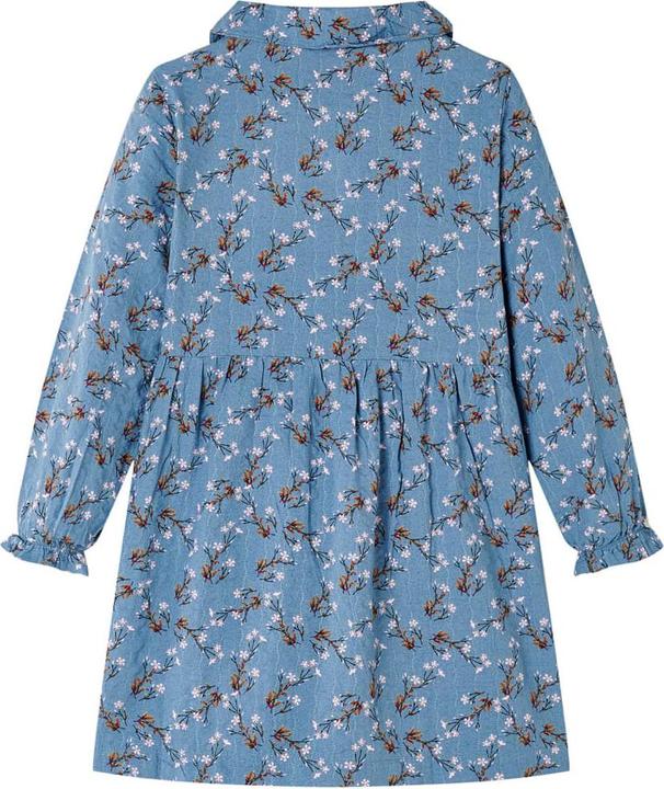 Produktbild VidaXL Kinderkleid mit Langen Ärmeln Petrolblau 128,Material: 50 (128)