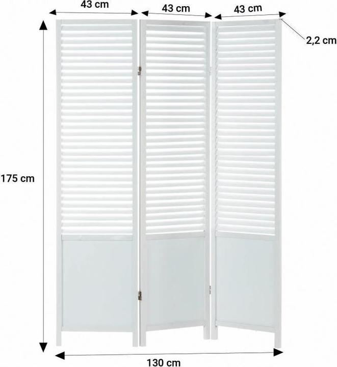 Actual product image Greendeco 3 Partition Wood Partition Spanish Wall Privacy Screen White
