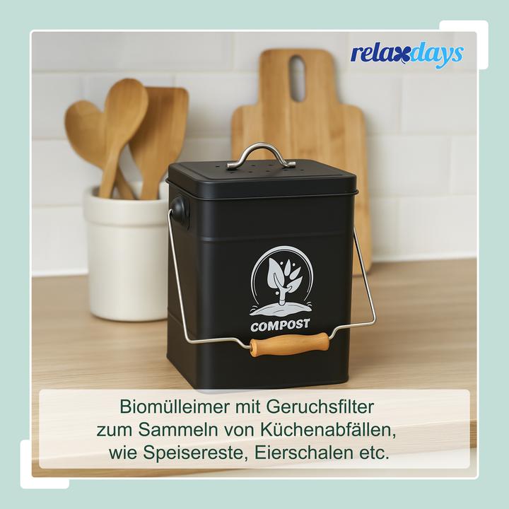 Produktbild Relaxdays Komposteimer mit Geruchsfilter 6 Liter (6 l)