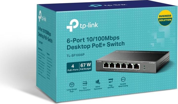Image du produit TP-Link 6-PORT 10/100 MBPS DESKTOP SWITCH WITH 4-PORT POE+ (6 ports)
