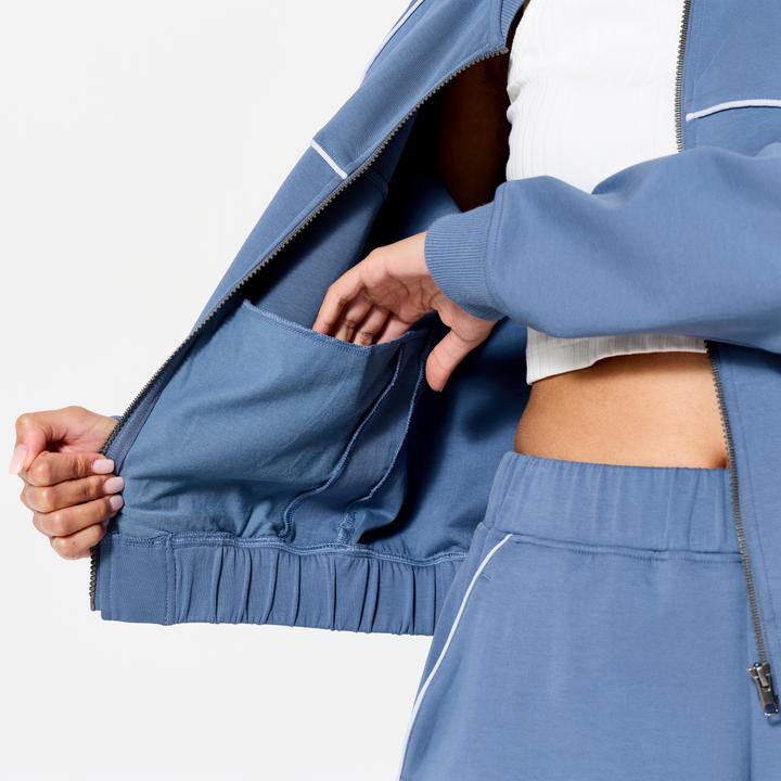 Immagine prodotto Domyos Bomberjacke mit Reissverschluss Damen blau mit weiss (S)