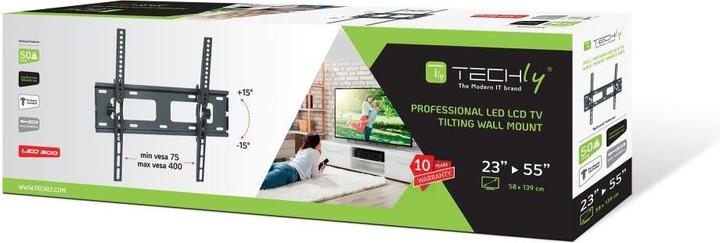 Image du produit Techly MOTION LED300 - Kit de montage (support mural inclinable) - pour écran plat - (Mur, 60 kg, 23" - 55")