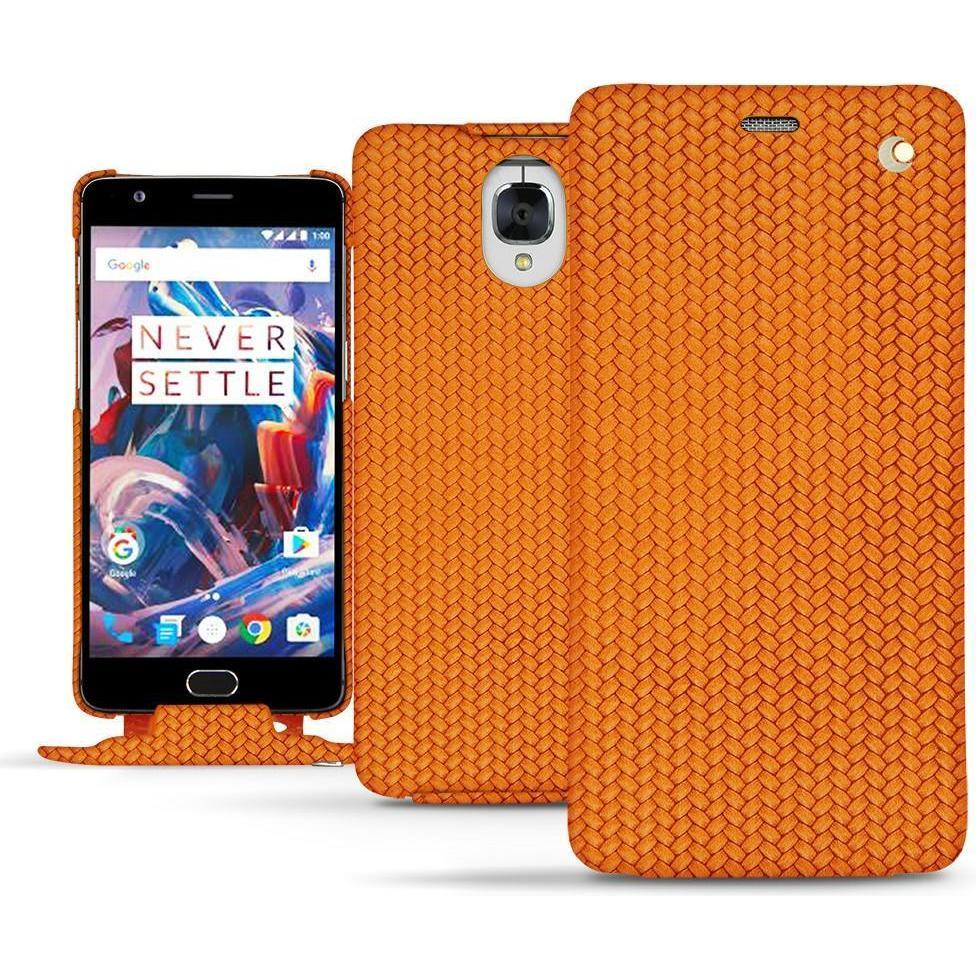 Noreve Lederschutzhülle vertikal (OnePlus 3), Smartphone Hülle, Orange