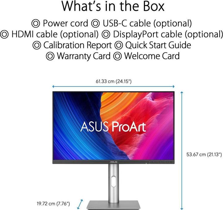 Actual product image ASUS ProArt PA278CFRV (2560 x 1440 pixels, 27")