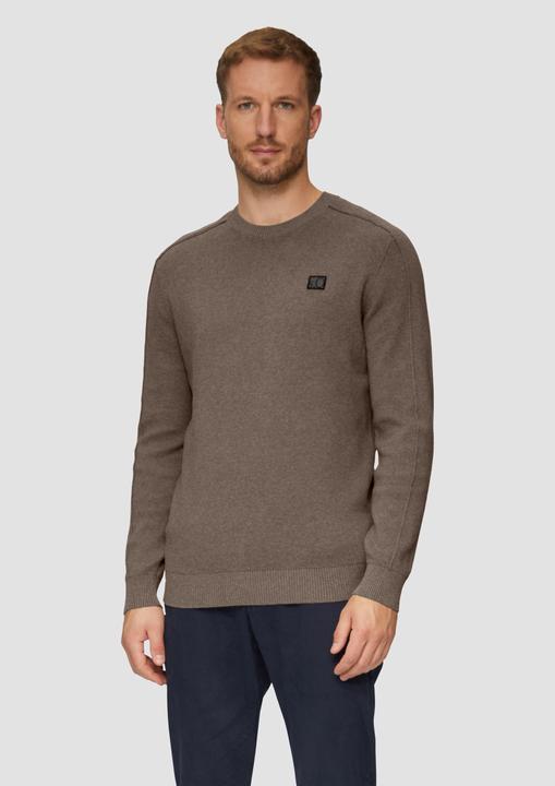 Produktbild s.Oliver Strickpullover Strickpullover mit Nahtdetails und Logo (S)