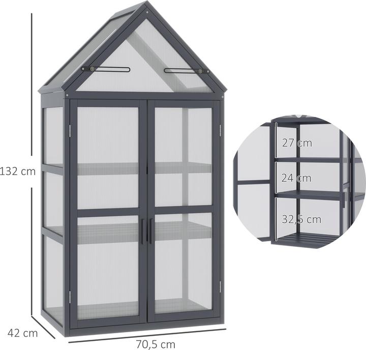 Actual product image Outsunny Greenhouse with skylight