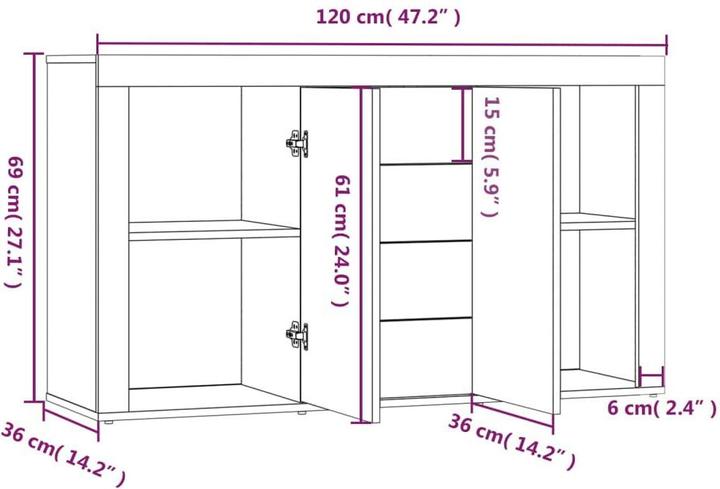 Image du produit vidaXL Sideboard (120 x 36 x 69 cm)
