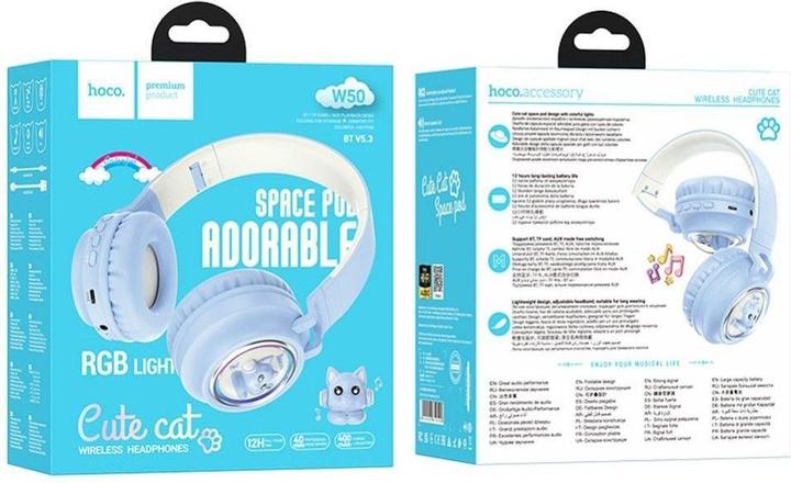 Produktbild Hoco Wireless headphones wireless headphones bluetooth W50 blue